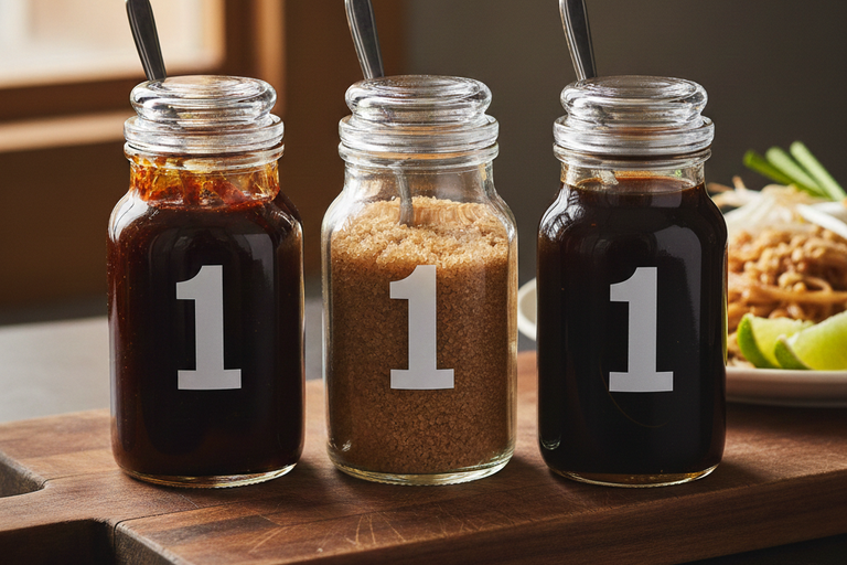 3 jars on a cutting board. 